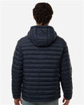 Weatherproof 26715 Men's Lightweight Poly-filled Hooded Puffer Jacket - Stormy Night - model back