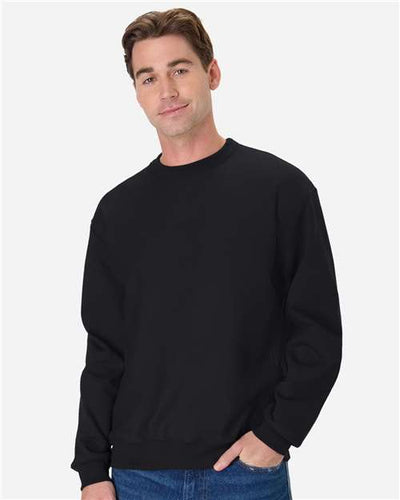 Hanes OG600 Unisex Beefy Sweats Premium Heavyweight Crewneck Sweatshirt - Black - model front