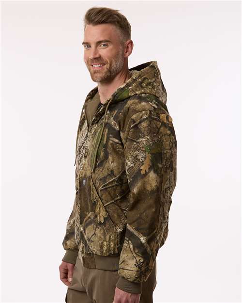 Berne Apparel HJ51 Men's Berne Heritage Hooded Jacket - Realtree Apx - model side