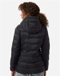 Weatherproof W26715 Women's Lightweight Poly-filled Hooded Puffer Jacket - Black - model back