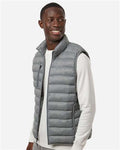 Weatherproof 26717 Men's Lightweight Poly-filled Packable Vest - Chelsea Grey - model side
