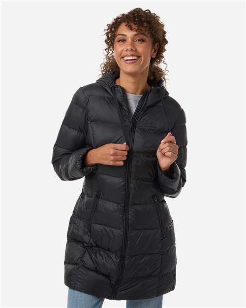 Weatherproof W26720 Women's Poly-filled 3/4 Length Coat - Black - model front
