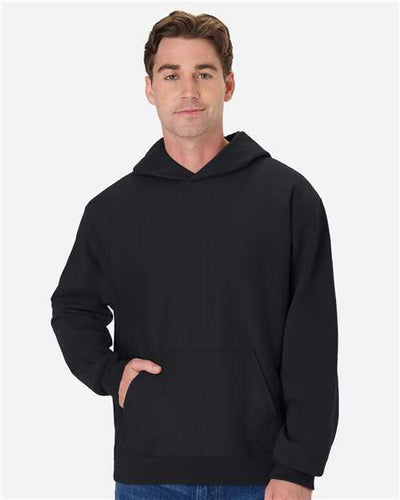 Hanes OG700 Unisex Beefy Sweats Premium Heavyweight Hooded Sweatshirt - Black - model front