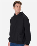 Hanes OG700 Unisex Beefy Sweats Premium Heavyweight Hooded Sweatshirt - Black - model side