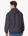 Hanes OG700 Unisex Beefy Sweats Premium Heavyweight Hooded Sweatshirt - Charcoal Heather - model back