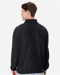 Hanes OG900 Men's Beefy Sweats Premium Heavyweight Quarter-Zip Sweatshirt - Black - model back