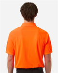 Harriton M208 Men's Charge Snag and Soil Protect Polo - Safety Orange - model back