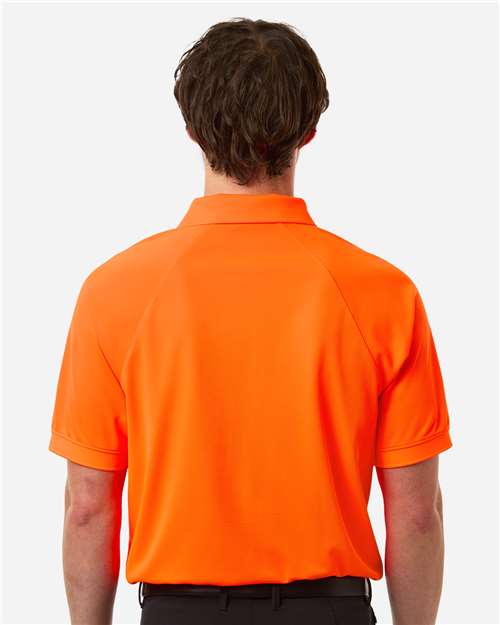 Harriton M208 Men's Charge Snag and Soil Protect Polo - Safety Orange - model back