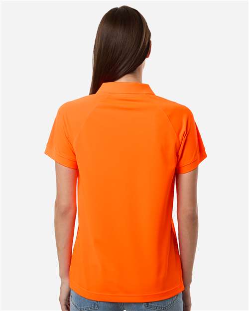 Harriton M208W Women's Charge Snag and Soil Protect Polo - Safety Orange - model back