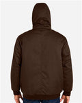 Harriton M722 Unisex ClimaBloc Heavyweight Hooded Full-Zip Jacket - Dark Mocha - model back