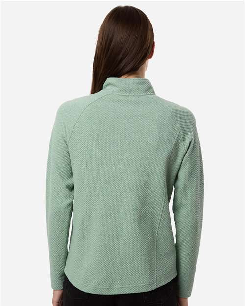 North End NE727W Women's Spirit Textured Full-Zip - Sage Green Heather - model back