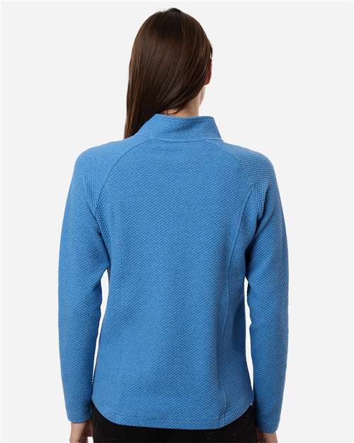 North End NE727W Women's Spirit Textured Full-Zip - Light Nautical Blue Heather - model back