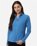 North End NE727W Women's Spirit Textured Full-Zip - Light Nautical Blue Heather - model front