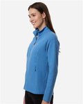 North End NE727W Women's Spirit Textured Full-Zip - Light Nautical Blue Heather - model side