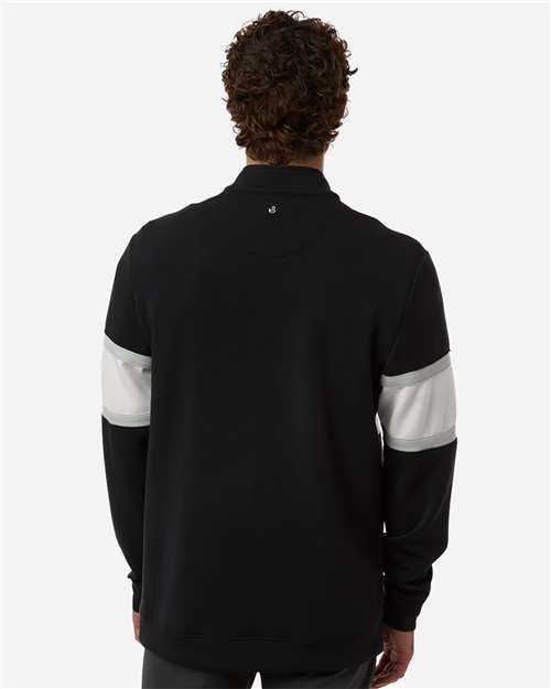 Swannies SWOQ500 Men's Owen Quarter-Zip Colorblock Pullover - Black/ White - model back