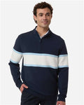 Swannies SWOQ500 Men's Owen Quarter-Zip Colorblock Pullover - Navy/ White - model front
