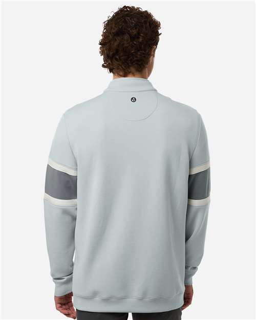 Swannies SWOQ500 Men's Owen Quarter-Zip Colorblock Pullover - Glacier/ Graphite - model back