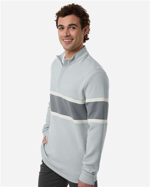 Swannies SWOQ500 Men's Owen Quarter-Zip Colorblock Pullover - Glacier/ Graphite - model side