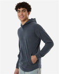 Swannies SWGH600 Men's Glasgow Hooded Sweatshirt - Navy/ Heather - model side