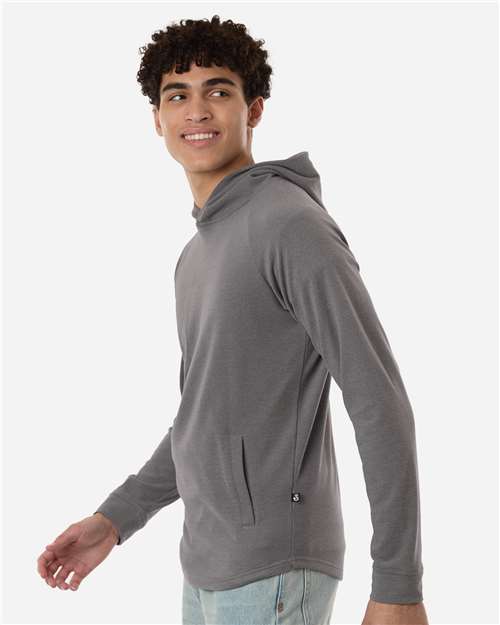 Swannies SWGH600 Men's Glasgow Hooded Sweatshirt - Grey/ Heather - model side