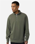 Independent Trading Co. PRM4600QZ Unisex Pigment-Dyed Quarter-Zip Pullover - Pigment Army - model front