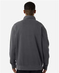 Independent Trading Co. PRM4600QZ Unisex Pigment-Dyed Quarter-Zip Pullover - Pigment Black - model back