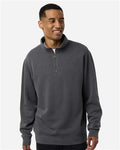 Independent Trading Co. PRM4600QZ Unisex Pigment-Dyed Quarter-Zip Pullover - Pigment Black - model front