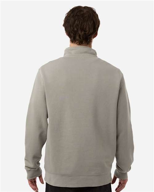 Independent Trading Co. PRM4600QZ Unisex Pigment-Dyed Quarter-Zip Pullover - Pigment Cement - model back
