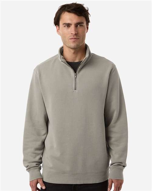 Independent Trading Co. PRM4600QZ Unisex Pigment-Dyed Quarter-Zip Pullover - Pigment Cement - model front