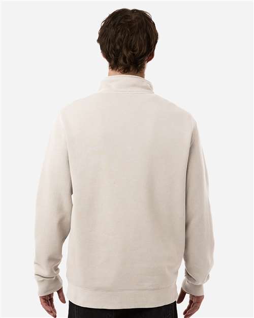 Independent Trading Co. PRM4600QZ Unisex Pigment-Dyed Quarter-Zip Pullover - Pigment Ivory - model back