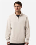 Independent Trading Co. PRM4600QZ Unisex Pigment-Dyed Quarter-Zip Pullover - Pigment Ivory - model front