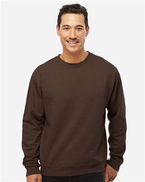 Independent Trading Co. SS3000 Midweight Crewneck Sweatshirt - Brown - model front