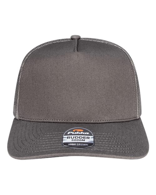 Pukka 5000M Rudder Five-Panel Cap - Charcoal - front