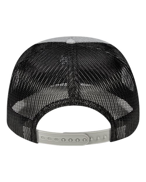 Pukka 5000M Rudder Five-Panel Cap - Grey Heather/ Black - back