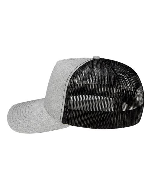 Pukka 5000M Rudder Five-Panel Cap - Grey Heather/ Black - side
