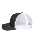 Pukka 6101M Charter Six-Panel Cap - Black/ White - side