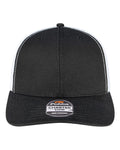 Pukka 6101M Charter Six-Panel Cap - Black/ White - front