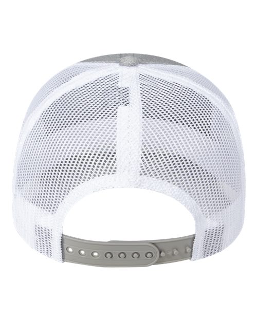 Pukka 6101M Charter Six-Panel Cap - Grey Heather/ White - back