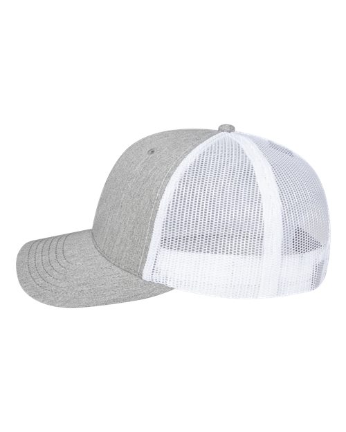 Pukka 6101M Charter Six-Panel Cap - Grey Heather/ White - side