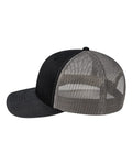 Pukka 6101M Charter Six-Panel Cap - Black/ Charcoal - side