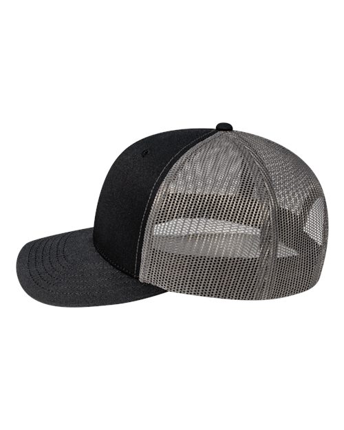 Pukka 6101M Charter Six-Panel Cap - Black/ Charcoal - side