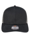 Pukka 6101M Charter Six-Panel Cap - Black/ Charcoal - front