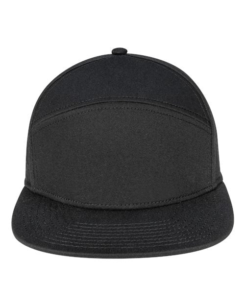 Pukka 7001P Tradesman Hybrid Six-Panel Cap - Black - front