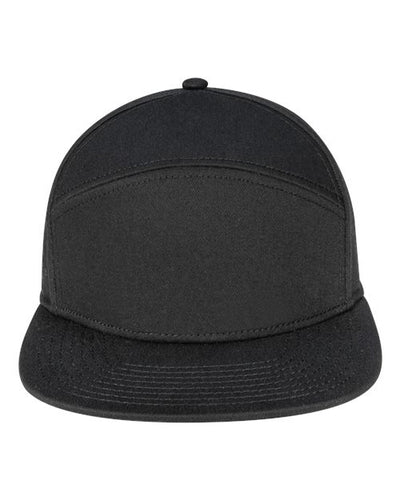 Pukka 7001P Tradesman Hybrid Six-Panel Cap - Black - front