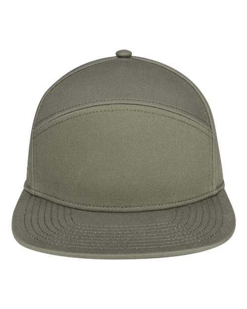 Pukka 7001P Tradesman Hybrid Six-Panel Cap - Olive Green - front