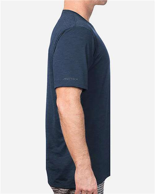 ANETIK MVLPRS8 Men's Low Pro Tech T-Shirt - Midnight Heathered - model side