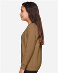 LAT 2225 Youth Crewneck Sweatshirt - Coyote Brown - model side