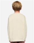 LAT 2225 Youth Crewneck Sweatshirt - Natural - model back