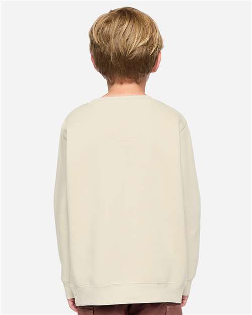 LAT 2225 Youth Crewneck Sweatshirt - Natural - model back