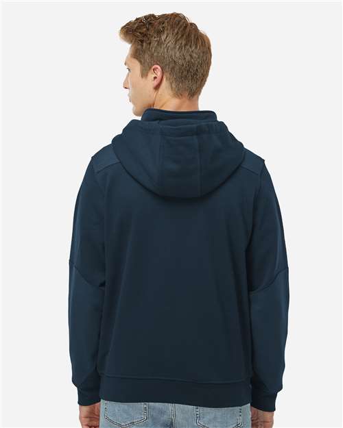 DRI DUCK 7349 Men's Mission Quarter-Zip Hooded Pullover - Deep Blue - model back